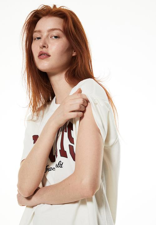 H&M - Oversized printed t-shirt - white, multi