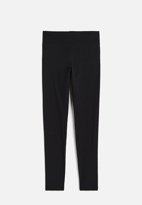 H&M - High-waisted leggings - black