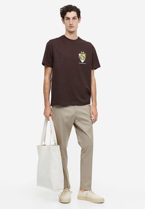 H&M - Relaxed fit printed t-shirt - brown