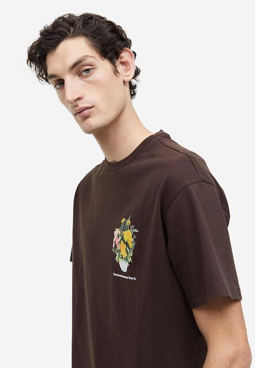 H&M - Relaxed fit printed t-shirt - brown