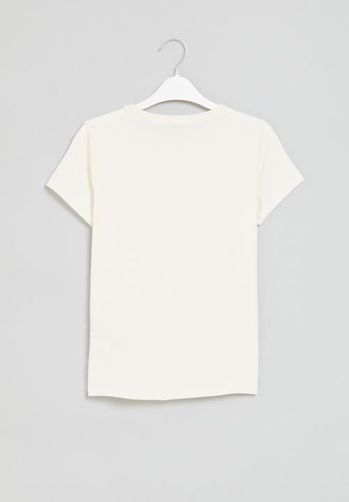 GUESS - Short sleeve T-shirt - cream white