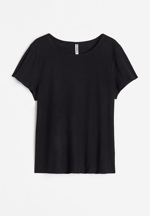 H&M - Ribbed t-shirt - black