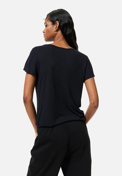 H&M - Ribbed t-shirt - black