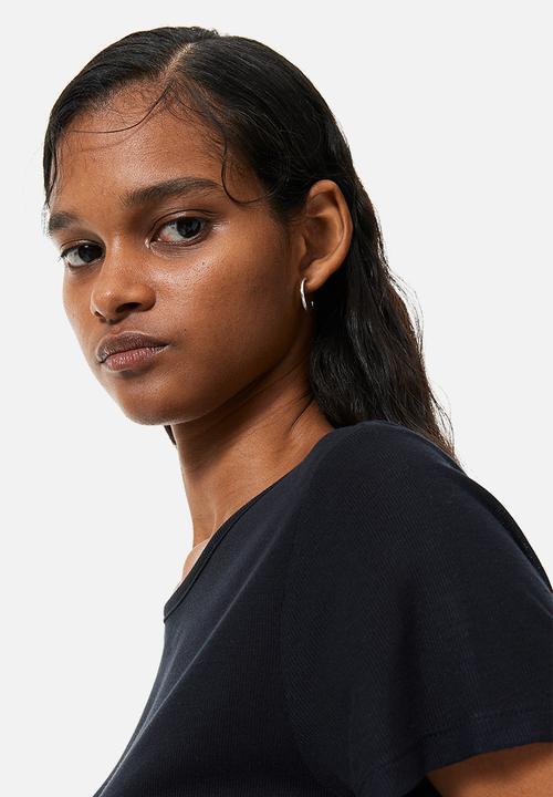 H&M - Ribbed t-shirt - black