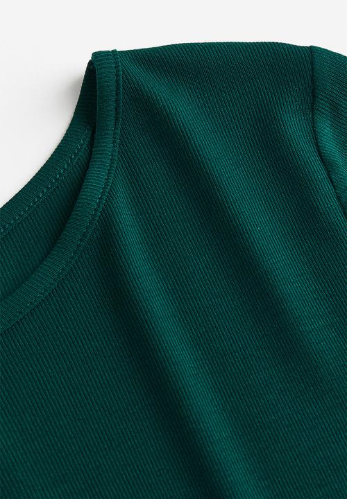 H&M - Ribbed t-shirt - green