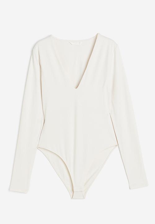 H&M - V-neck bodysuit - white
