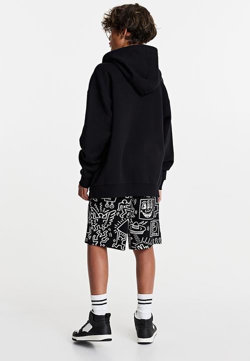 H&M - Printed sweatshorts - black
