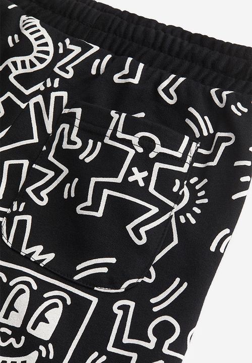 H&M - Printed sweatshorts - black