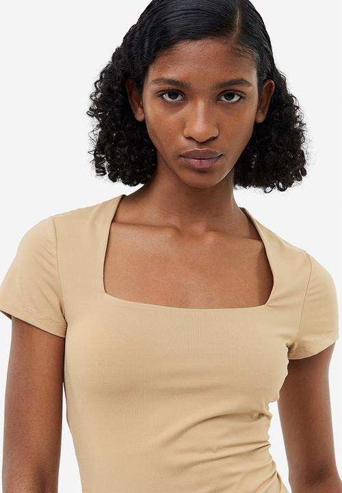 H&M - Square-neck top - beige