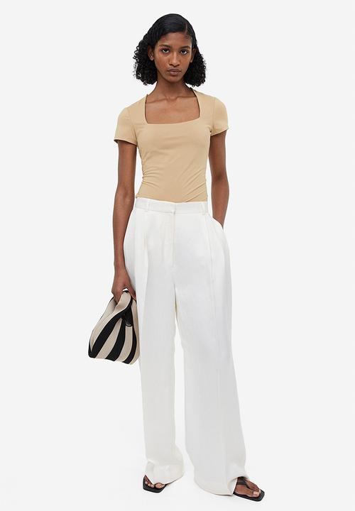 H&M - Square-neck top - beige