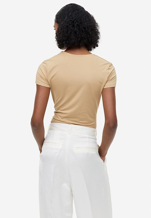 H&M - Square-neck top - beige