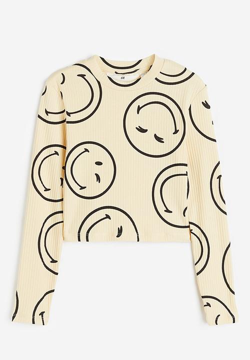 H&M - Printed jersey top - yellow