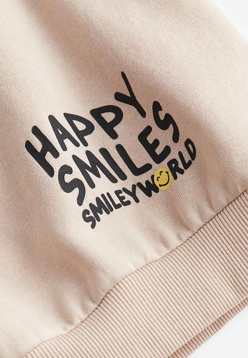 H&M - Printed sweatshirt - light beige smileyworld®