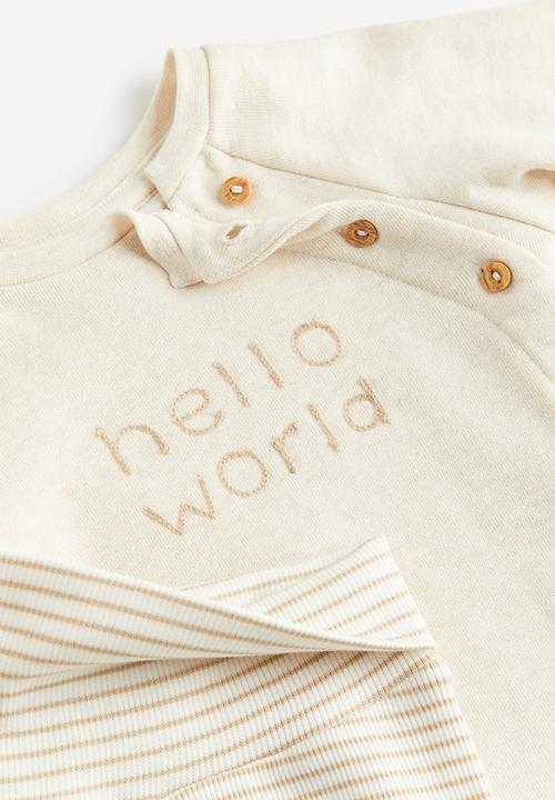 H&M - 2-piece cotton set - beige
