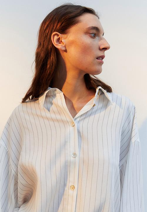 H&M - Oversized shirt - white, multi
