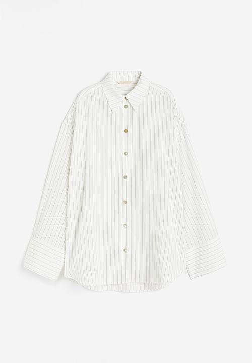 H&M - Oversized shirt - white, multi