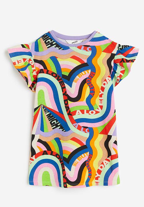 H&M - Patterned sweatshirt dress - lilac lakwena