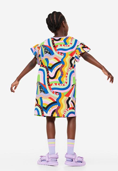 H&M - Patterned sweatshirt dress - lilac lakwena