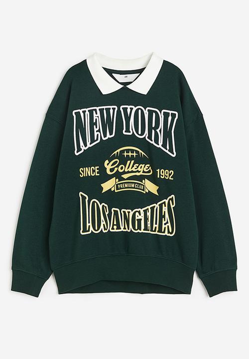 H&M - Oversized sweatshirt - dark green new york