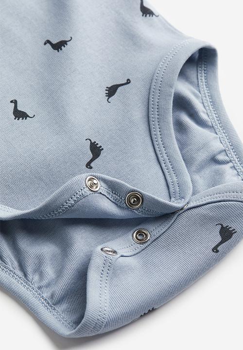 H&M - 2-pack long-sleeved bodysuits - blue & grey