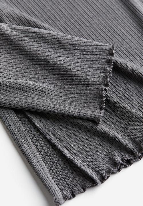 H&M - Ribbed off-the-shoulder top - grey
