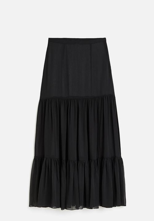 H&M - A-line maxi skirt - black