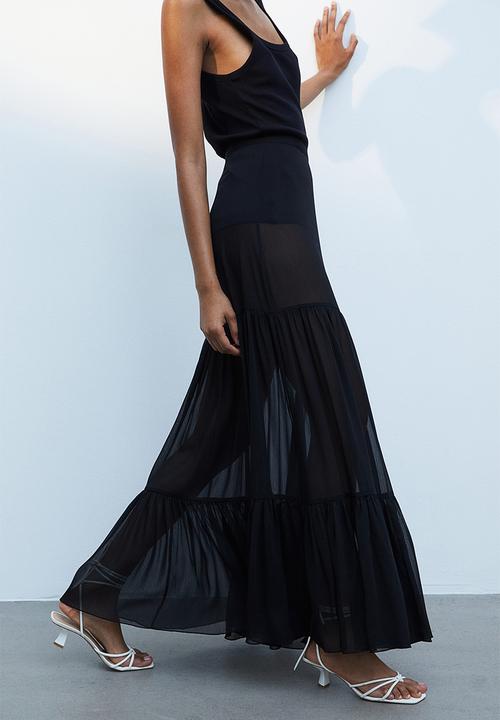 H&M - A-line maxi skirt - black