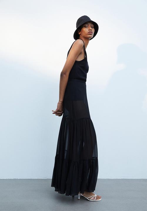 H&M - A-line maxi skirt - black