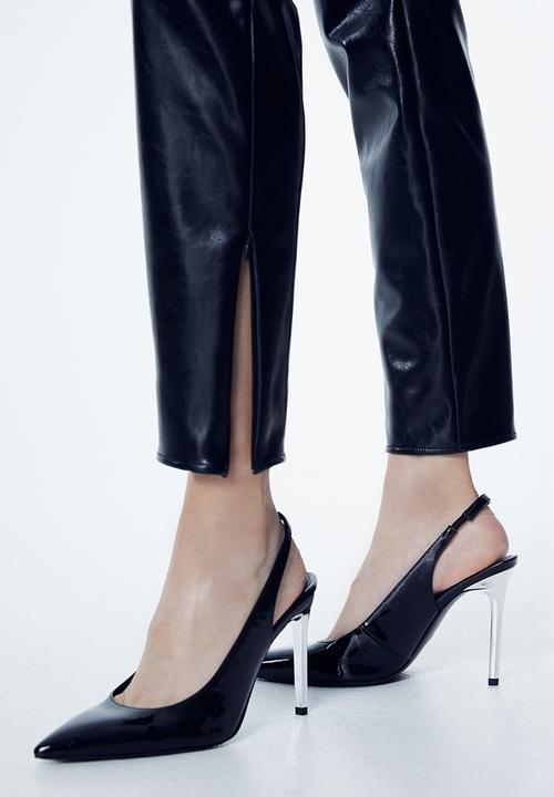 H&M - Coated leggings - black
