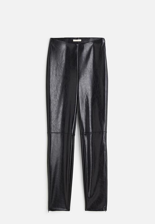 H&M - Coated leggings - black