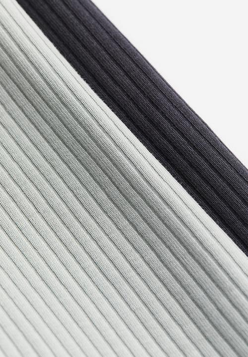 H&M - 2-pack leggings - green & grey