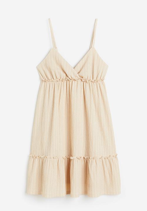 H&M - Frill-trimmed crêpe dress - beige