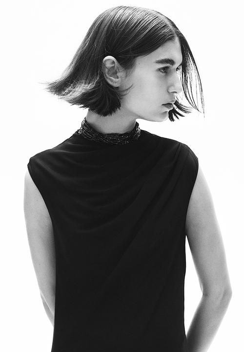 H&M - Draped satin dress - black
