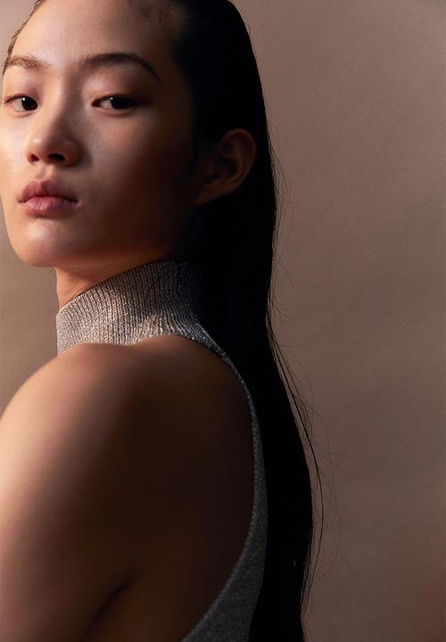 H&M - Glittery turtleneck top - silver
