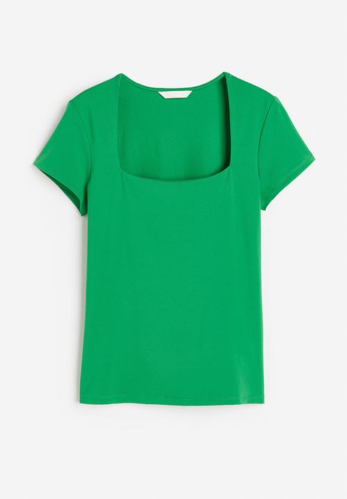 H&M - Square-neck top - green
