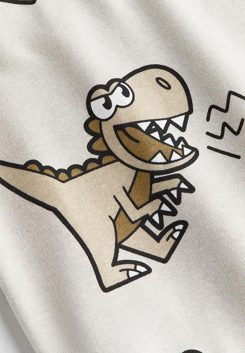 H&M - Sweatshirt - light beige dinosaurs