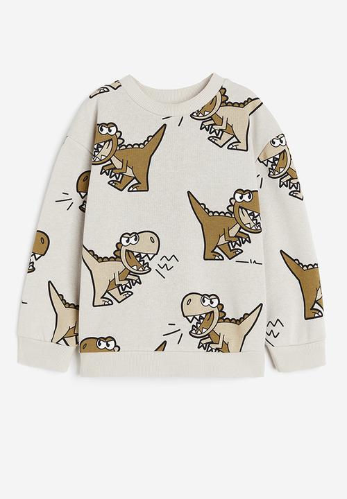 H&M - Sweatshirt - light beige dinosaurs