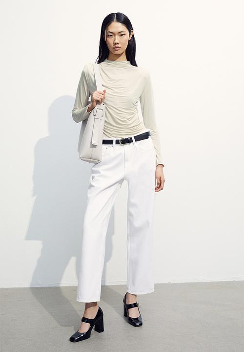 H&M - Draped turtleneck top - beige