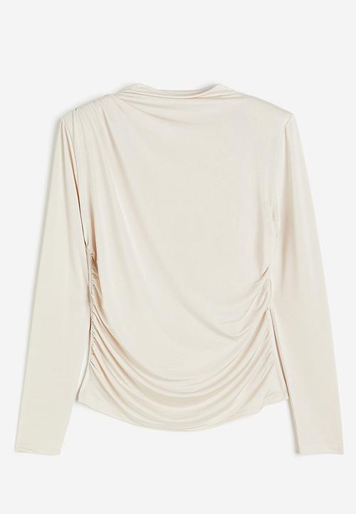 H&M - Draped turtleneck top - beige