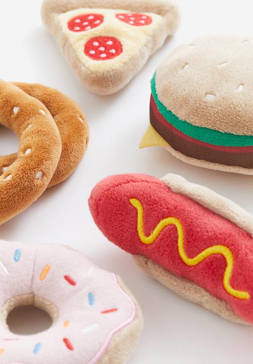 H&M - 5-pack street food soft toys - beige,multi