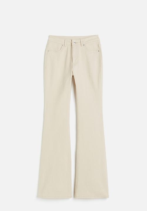 H&M - Flared twill trousers - beige
