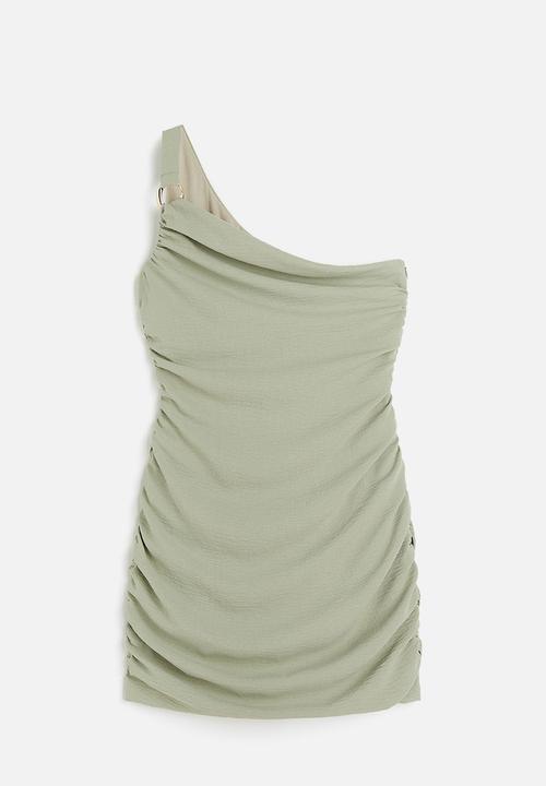 H&M - Draped one-shoulder dress - green