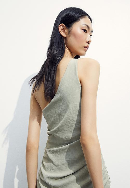 H&M - Draped one-shoulder dress - green