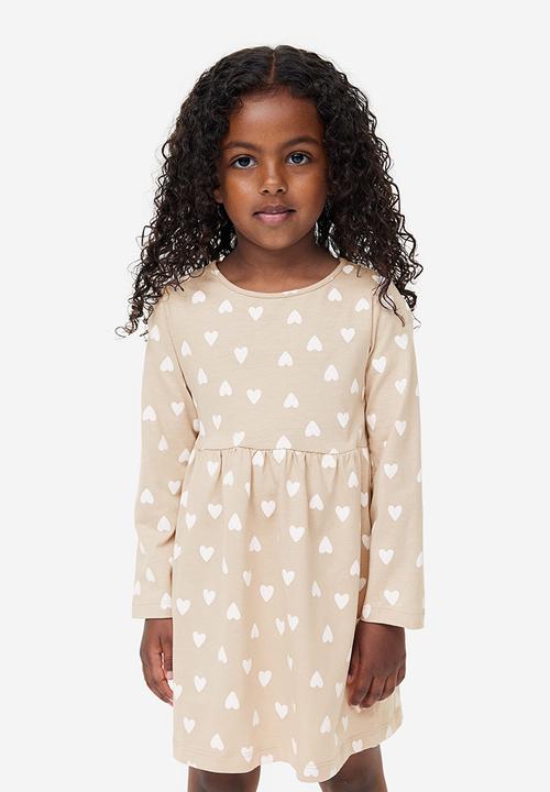 H&M - Cotton jersey dress - beige multi