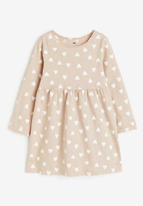 H&M - Cotton jersey dress - beige multi