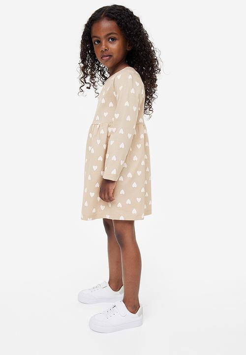 H&M - Cotton jersey dress - beige multi