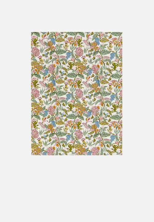 H&M - Linen-blend tablecloth - green,multi