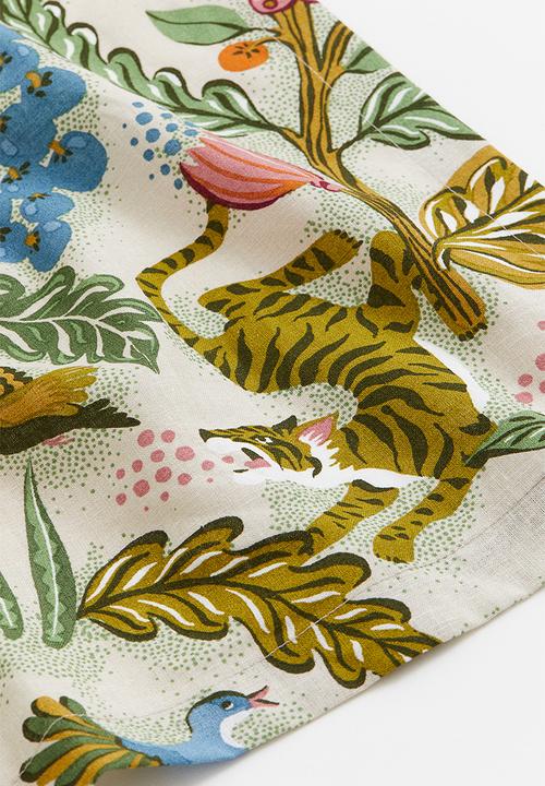 H&M - Linen-blend tablecloth - green,multi