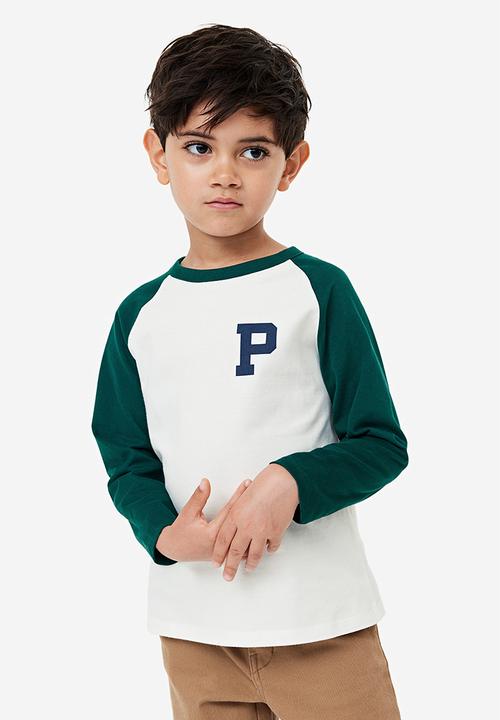 H&M - Long-sleeved raglan t-shirt - multi white