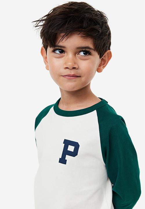 H&M - Long-sleeved raglan t-shirt - multi white